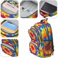 thumbnail image 4 of Red and Blue Tie Dye Pattern Backpack for School, Cute School Bag with Adjustable Shoulder Straps and Padded Back, 16.9"x12.6"x5.9", 4 of 5