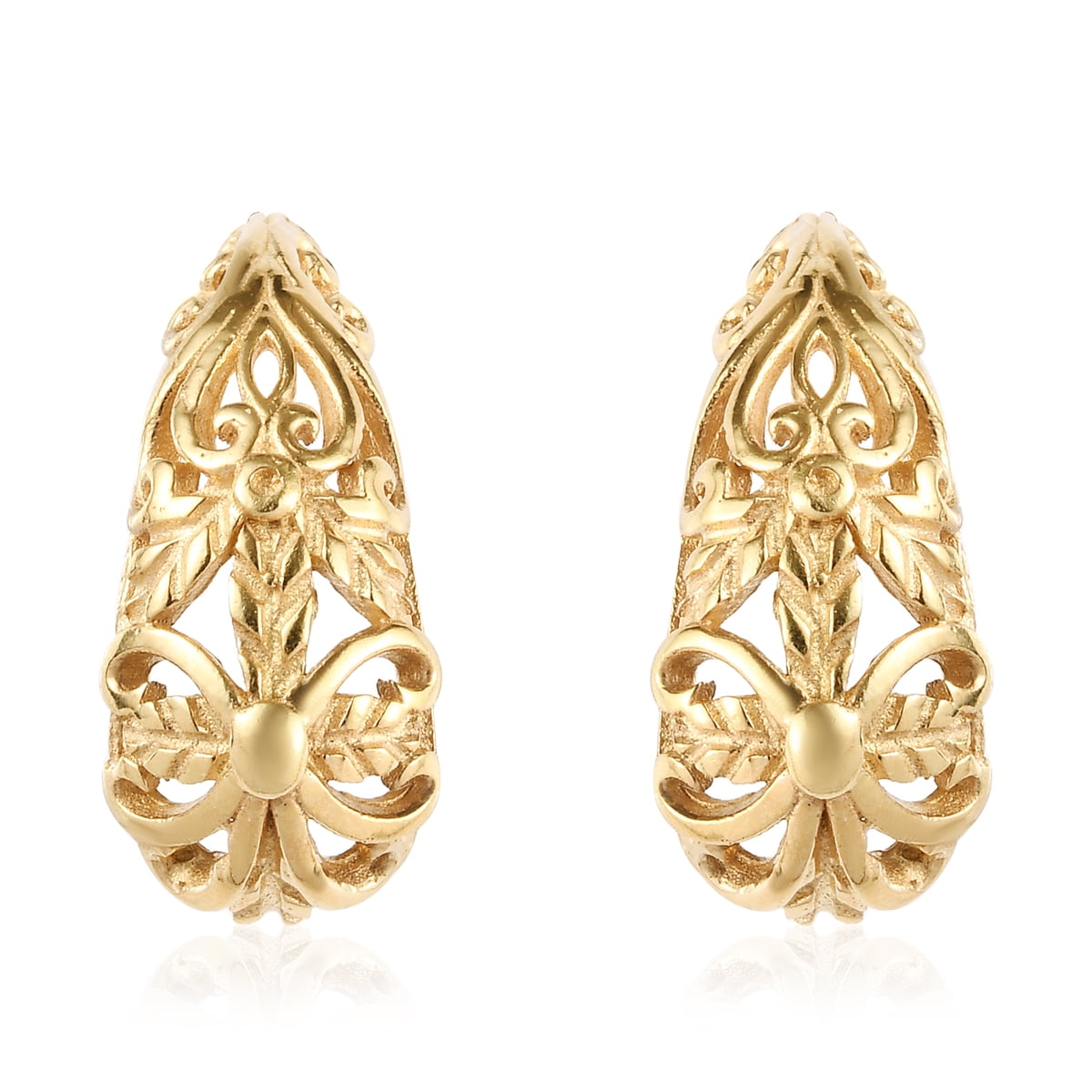 Shop LC 925 Sterling Silver 14K Yellow Gold Plated Hoops Hoop