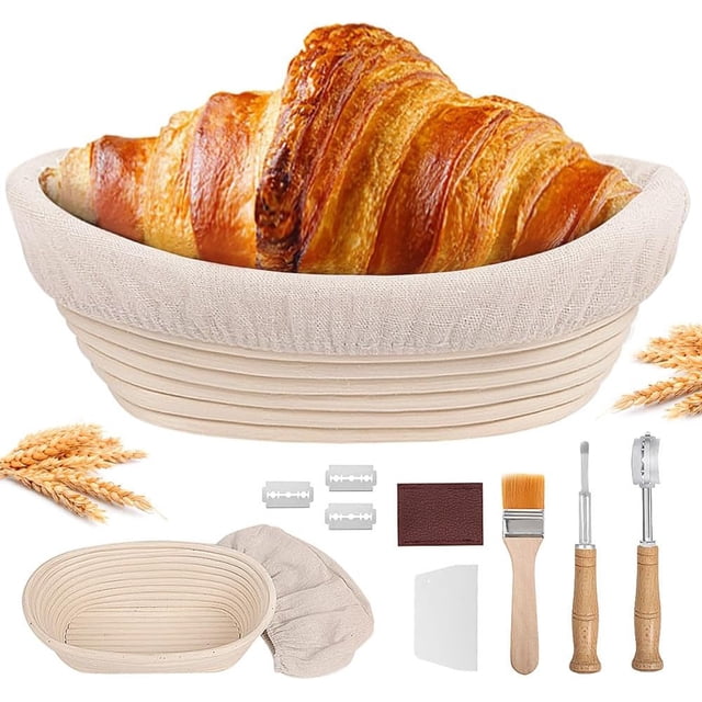 Cesta Ovalada a Prueba de Pan, Cesta de Pan de Masa Madre, Cesta de Fermentación, Cesta de para Prueba de Pan Cesta de Masa
