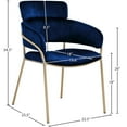 thumbnail image 3 of Meridian Furniture Yara Navy Velvet Dining Chair (Set of 2), 3 of 6