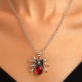 thumbnail image 4 of Gothic Spider Necklace for Women & Men â Vintage Silver Eye Pendant, Punk Halloween Jewelry, Witch Vampire Choker Chain Gift, 4 of 5