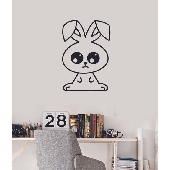 Cute Baby Bunny Rabbit Animals Animal Children Cartoon Wall Sticker Art Decal for Girls Boys Room Bedroom Nursery Kindergarten House Fun Home Decor Stickers Wall Art Vinyl Decoration Size (40x35 inch)