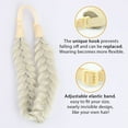 thumbnail image 4 of DIGUAN Messy Wide 2 Strands Synthetic Hair Braided Headband Classic Chunky Plaited Braids Elastic Stretch Hairpiece Women Girl Beauty Boho accessory, 62g/2.1 oz (Light Ash Blonde), 4 of 4
