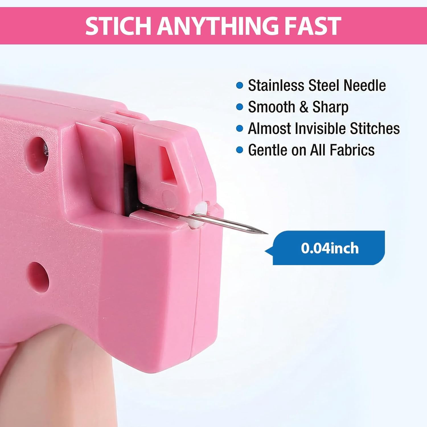 Stitch Gun for Clothes - No-Sew Handheld Quick Clothing Fixer with 6 Mini Needles & 2000 Micro Fasteners (1000 White+1000 Black), Retail Price Tagging Gun Fabric Stapler for Temporary Sewing