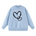 thumbnail image 4 of YueHuiYing Women's Heart Sweater Crew Neck Casual Long Sleeve Loose fit Love Print Ribbed Knit Sweaters Pullover Top, 4 of 6