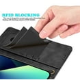 thumbnail image 6 of Wallet Phone Cases for iPhone 13 Pro / 13 Mini / 13 Pro Max, Njjex PU Leather [Wrist Straps] [RFID Blocking 3 Card Slots 3] Flip Folio Wallet Case Cover -Black, 6 of 8