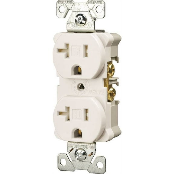 Cooper Wiring TRBR20W-BXSP Tamper 20A Commercial Duplex Receptacle- White