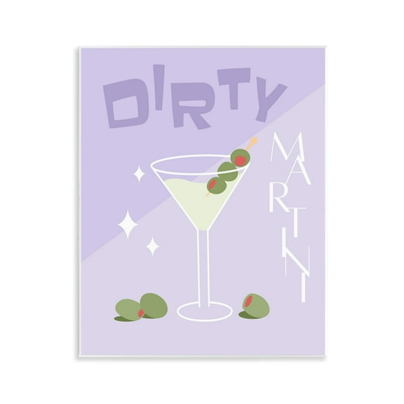 Stupell Industries Dirty Martini Typography Food & Beverage Painting Unframed Art Print Wall Art, 11 x 14