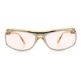 thumbnail image 4 of 90s Style Flat Top Half Rim Narrow Rectangle Wrap Sport Sunglasses Peach Silver - Peach, 4 of 8