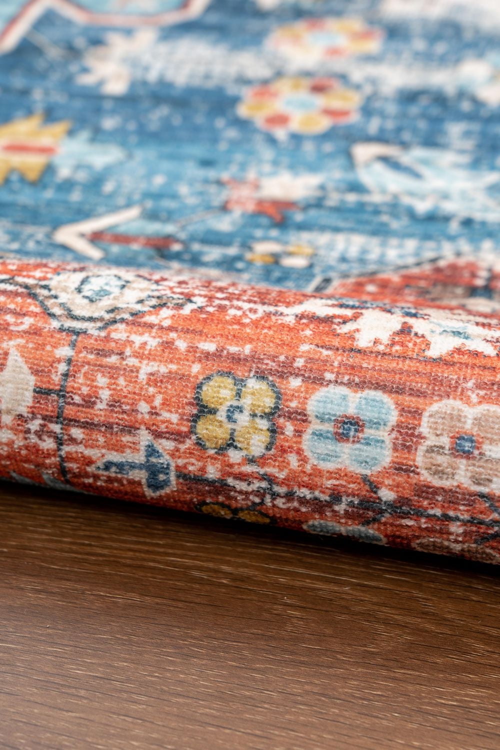 Tapis lavable Markum 5 pi x 7 pi sarcelle et rouille