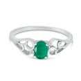 thumbnail image 6 of 14k White Gold Oval Emerald And Diamond Ring, 6 of 6