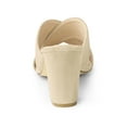 thumbnail image 2 of BLISSFUL STEP Sandales pour Femmes à Talons Blocs à Brides Croisées Mules Sandales à Enfiler Beige 6,5, 2 of 7