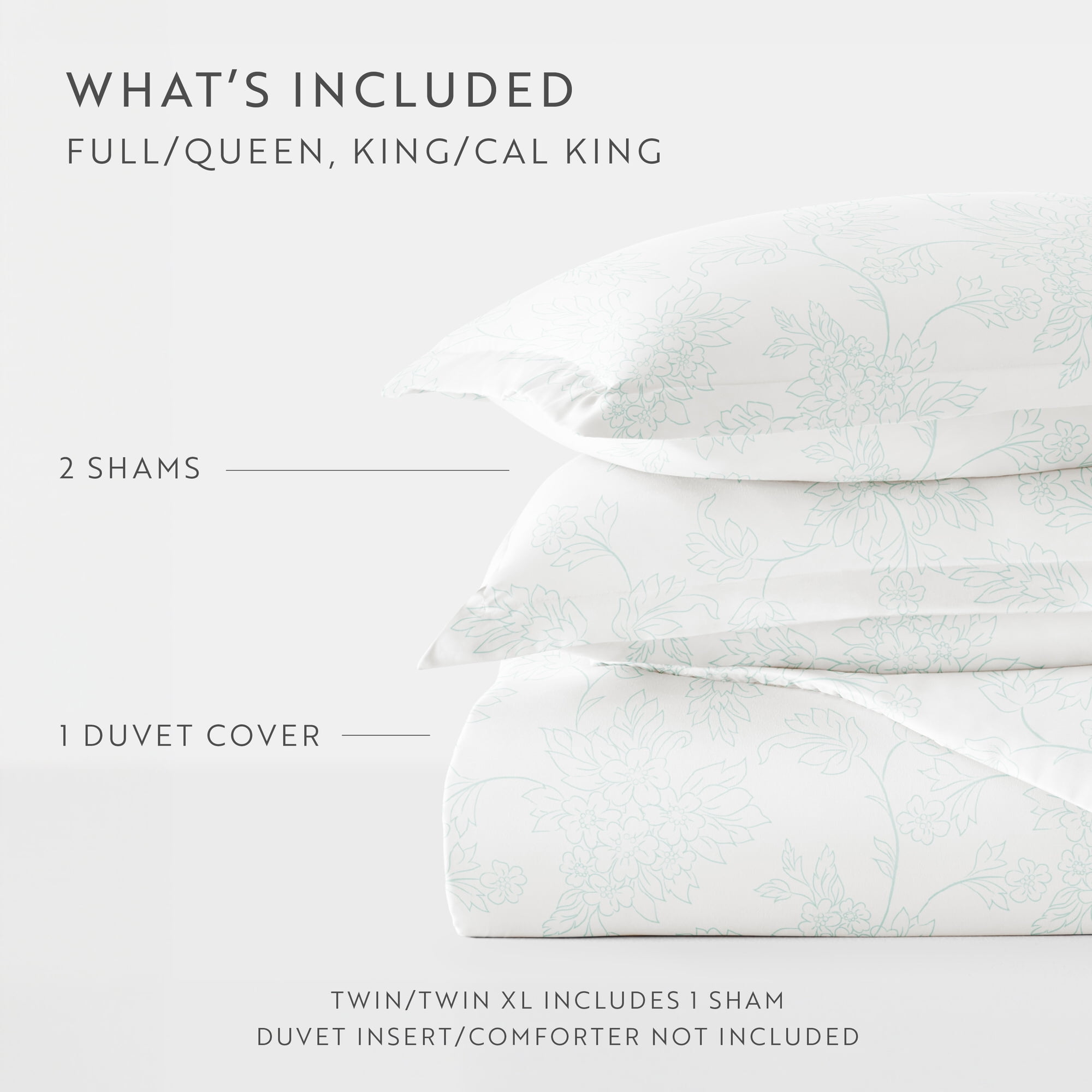 Duvet Cover Set - Ultra Soft & Breathable - Aqua Vine for Queen Size Bedding by Comfort Canopy