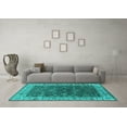 thumbnail image 3 of Ahgly Company Indoor Square Oriental Turquoise Blue Industrial Area Rugs, 3' Square, 3 of 4