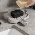 thumbnail image 6 of Silicone Soap Dish Holder with Drain, Floral Peach Design for Bathroom Sink and Kitchen, Non Slip Quick Dry Soap Tray and Small Item Organizer, 6 of 6