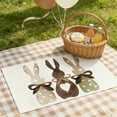 thumbnail image 4 of Boovnll Easter Placemats, Washable Wipeable Heat-Proof Easter Bunny Printing Placemats for Home Kitchen Dining Table Holiday Party Decor, Easter Decorations, 12x18", 4 of 6
