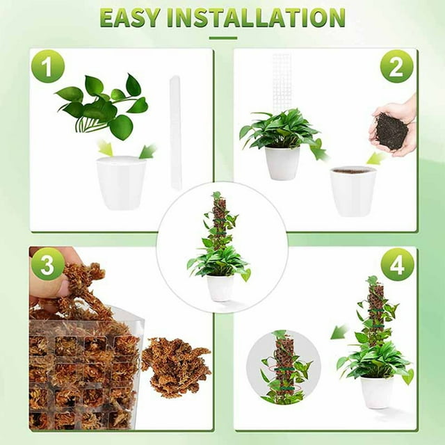 Becaristey Growing Environment For Plants With Moss Pole For Plants Indoor Potted Plant 6pcs set