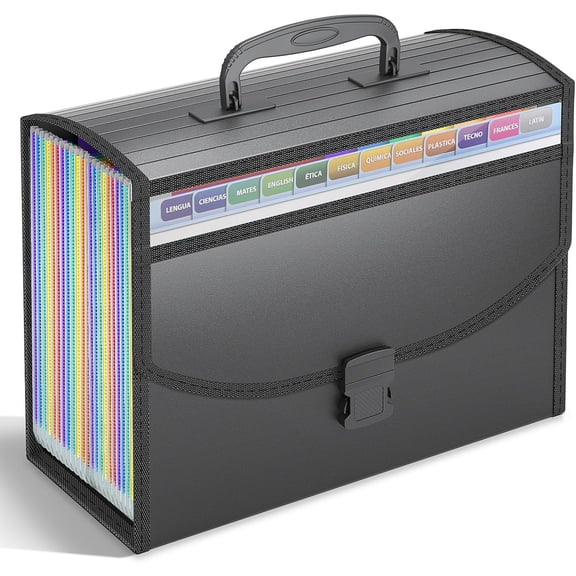 25 Pockets Accordion File Organizer with Handle,Expanding File Folders for Documents, A4/Letter Size Paper,a-z Tabs,Perfect Expandable Accordian Filing Folders with Visible Window
