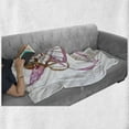 thumbnail image 6 of Anime Soft Flannel Fleece Throw Blanket, Cartoon Illustration of a Pixie Character with Hearts and Wings Fairy Angel, Cozy Plush for Indoor and Outdoor Use, 50" x 60", Multicolor, by Ambesonne, 6 of 6