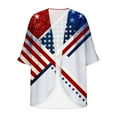 thumbnail image 5 of UVEASISHA American Flag Kimono for Women 4th of July 3/4 Sleeve Cardigans Summer Open Front Casual Beach Coverups Independence Day Print Cardigan Jackets Multicolor XL, 5 of 6