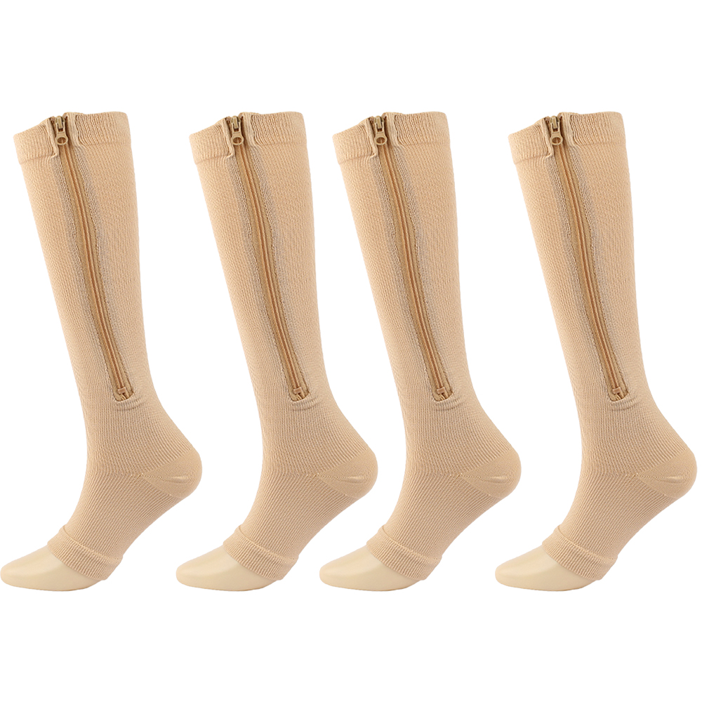 DeRong Sports Compression Socks 2 Pairs Unisex Calf Socks Vein