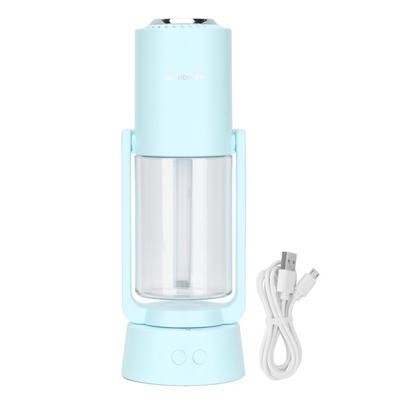 Humidificateur de Bébé, Mini Humidificateur d'Air Domestique Automatique Rotatif LED Lumière pour Chambre à Coucher pour Voiture Blanc, Bleu Foncé, Bleu Clair, Rose