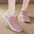 thumbnail image 4 of Womens Sneakers Breathable Mesh lightweight Lace-up Woman Running Athletic Tennis Walking Shoes Pink Size 7, 4 of 6