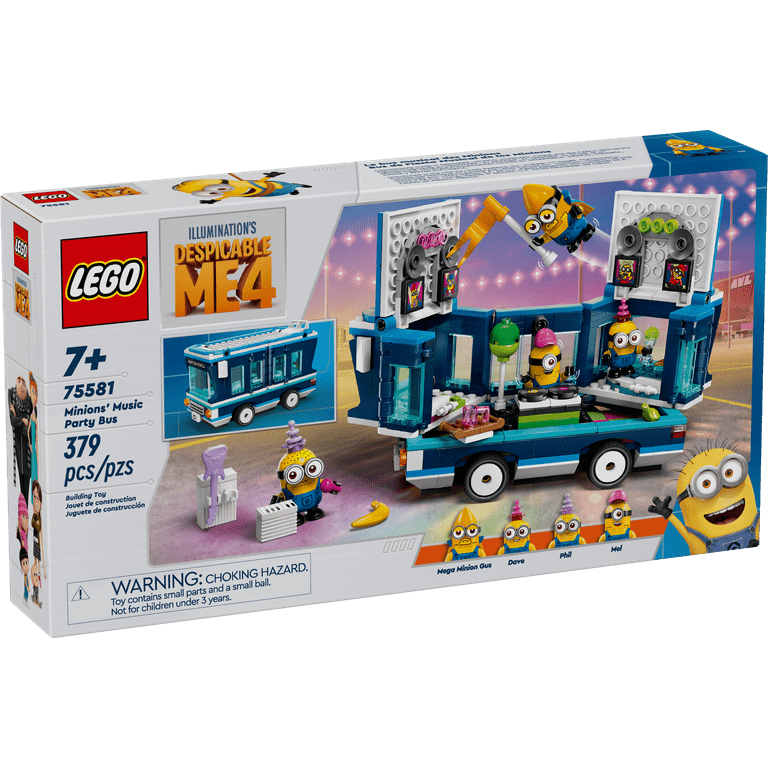 LEGO Despicable Me 4 Minions Music Party Bus Creative Building Toy for Kids Fun Despicable Me Toy Playset Gift for Boys and Girls Aged 7 and Up