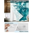 thumbnail image 3 of No Hook Cloth Fabric Shower Curtain with Snap in Liner, Teal Green Ocean Shark Waterproof Shower Curtains Set with See Through Top Window, Coastal Wave Summer Beach Bath Curtains Shower 48"x72", 3 of 6