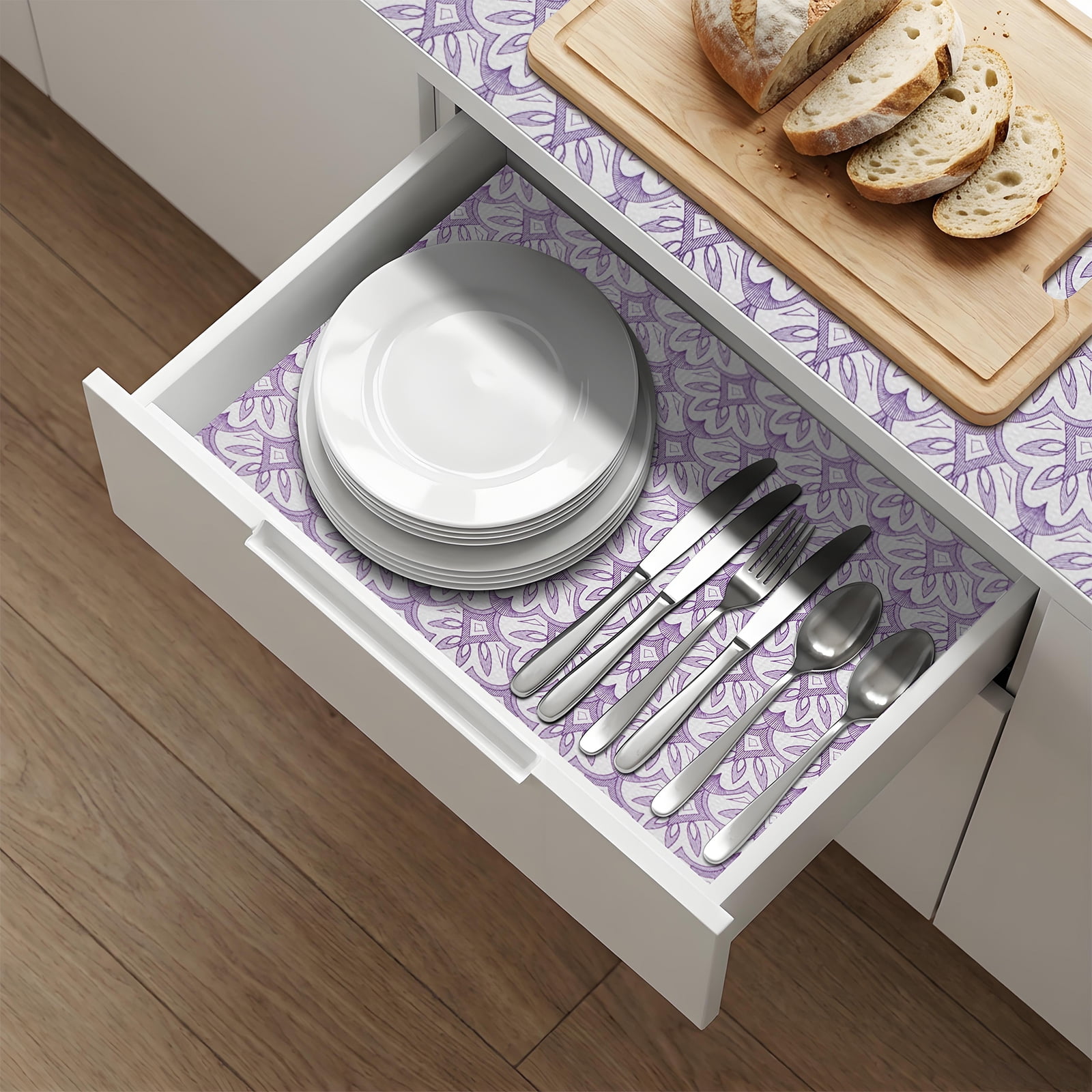 RAY STAR 12x120 Inch Shelf Liner Non Slip, Non Adhesive Drawer Liner, Waterproof Shelf Liners for Kitchen Cabinets