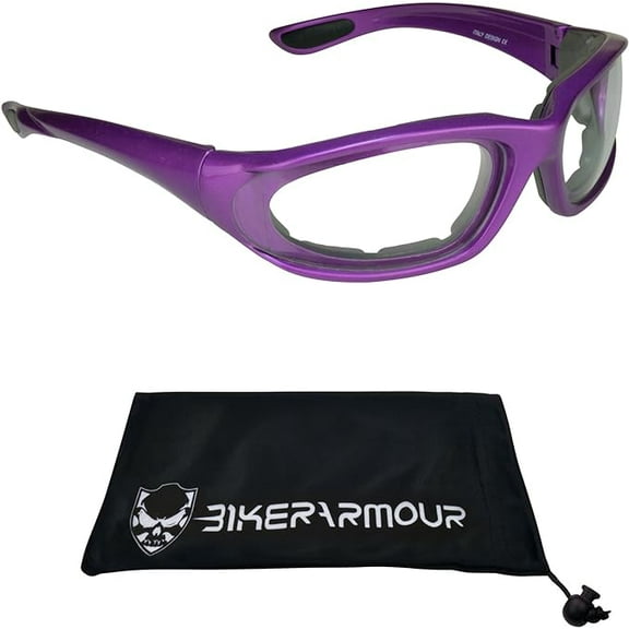 Bikershades Purple Frame Motorcycle Riding Glasses SMALL for Women and Girls