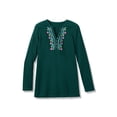thumbnail image 4 of Woman Within Plus Size Embroidered Thermal Henley Tee, 4 of 6