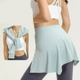 thumbnail image 5 of Women Yoga Tennis Self Tie Cover Up Wrap Skirt Hip Covering Scarf Solid Color Workout Running Tie Up Half Length Skirts, 5 of 13