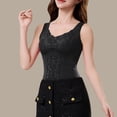 thumbnail image 2 of Kilaqueen Womens Thermal Vest for Cold Weather Slim Floral Embroidery Fall Winter Tank Tops with Padding Fashion Quick Dry Warm Long Underwear, 2 of 7