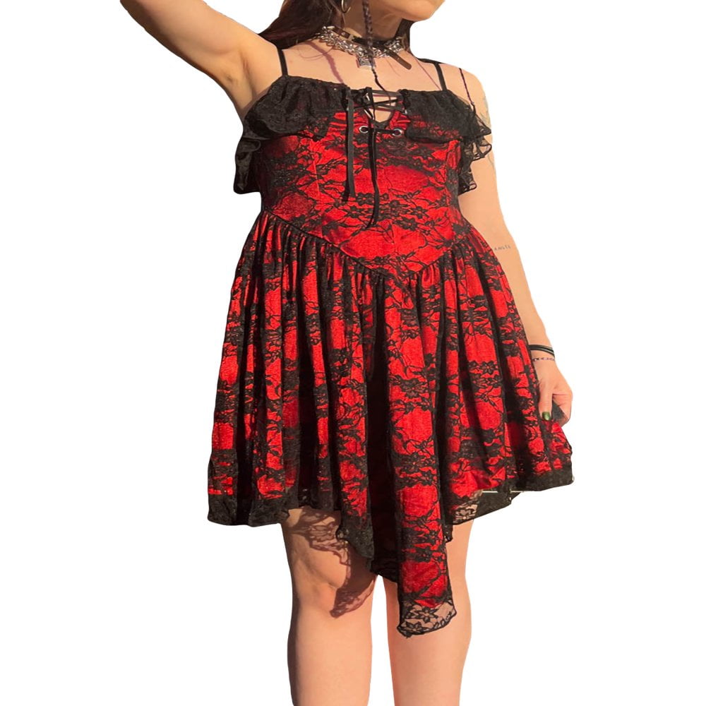Women Y2K Aesthetic Mini Dress Vintage Lace Layers Dress E-Girl Harajuku Dark Academia Emo Alt Clothes - Walmart.ca Women Y2K Aesthetic Mini Dress Vintage Lace Layers Dress E-Girl Harajuku Dark Academia Emo Alt Clothes - Walmart.ca