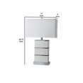 thumbnail image 5 of Benzara BM240925 Lampe de Table avec Corps de Conception de Bloc Empilé et USB Plugin&44; Argent, 5 of 5