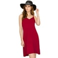 thumbnail image 3 of Made by Johnny Women's V-Neck Spaghetti Strap Tunic Short Dress XXL RED, 3 of 6