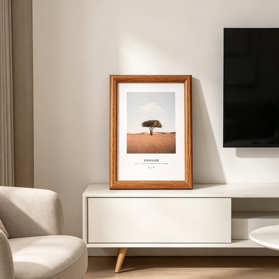Wood Picture Frame, Tabletop or Wall Mount for Photos