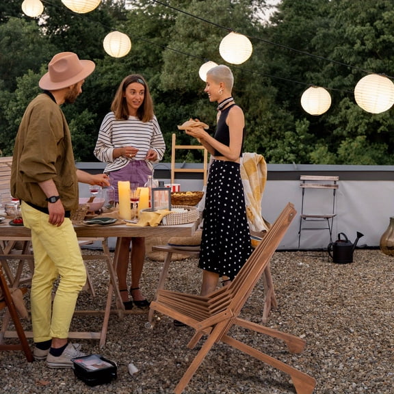 [Wooden Folding Chair] Folding Wooden Single Chair | Rowan Wood, Original Wood Color, Stave Splicing