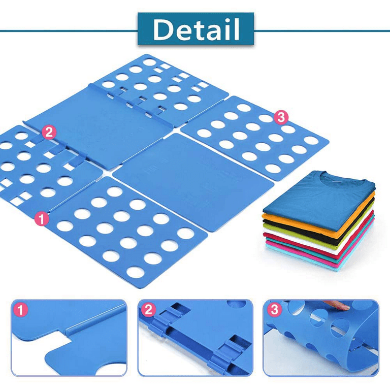 TSV Small T-Shirt Folding Board for Kids to Fold Clothes Shirts Easy &  Fast, 19 x 16, Blue