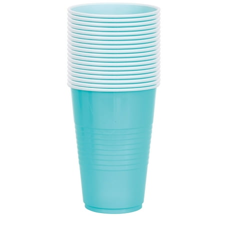 Plastic Disposable Party Cups Terrific Teal 16 oz 18 Pieces by Way To Celebrate