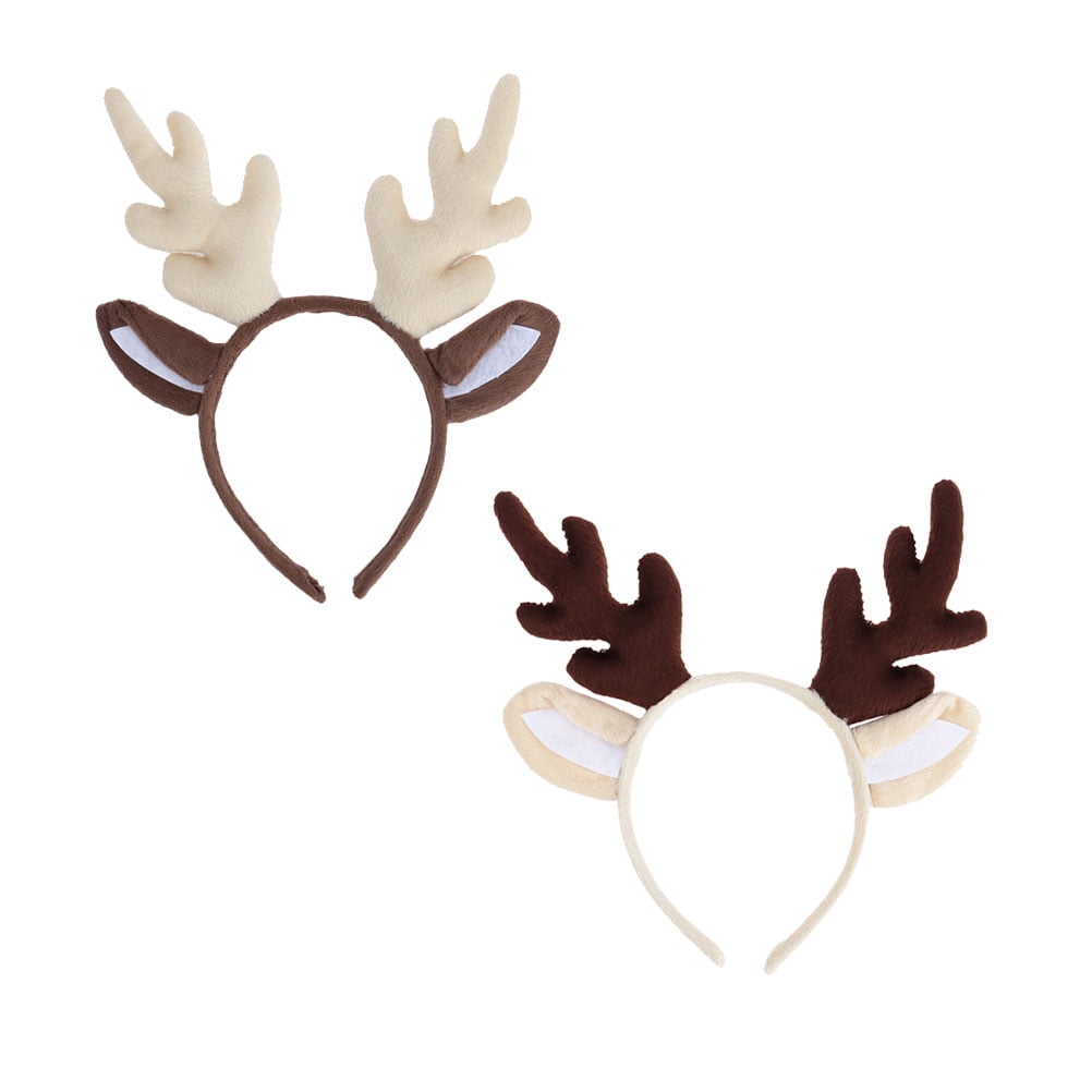 Green BESTOYARD LED Light Up Reindeer Anlter Headband ear headbands Christmas reindeer costume holiday party favors