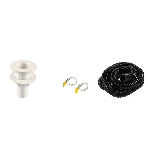 New 1-1/8 Inch Hose Bilge Pump Installation Kit for Boats - Hose, Thru Hull & Clamps
