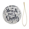 thumbnail image 2 of Ella está vestida de fuerza y dignidad Proverbios 31 25 Adornos navideños colgantes para árbol de Navidad - Decoraciones colgantes de cerámica navideñas - Ideas de regalo de adornos navideños, 2 of 8