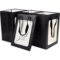 thumbnail image 1 of 10 paquetes de bolsas de papel Kraft negras con ventana, bolsas de regalo de 25x18x13cm con ventana transparente para embalaje de regalo de dulces de Navidad y Halloween, 1 of 5