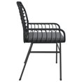 thumbnail image 4 of vidaXL Garden Chairs 2 pcs with Cushions Black Poly Rattan, 4 of 5