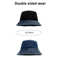 thumbnail image 2 of Sombrero de pescador de mezclilla con circunferencia de la cabeza de 56-58 cm, sombrero de lavabo con protección solar de doble cara para mujer para primavera y verano, 2 of 5