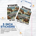 thumbnail image 4 of (2 Pack) Wyoming Stickers - Equality State Decals - Cowboy Bison Souvenir - 5" On Longest Side - Sticks to Smooth Flat Surfaces - Made in USA - BMCS17828, 4 of 7