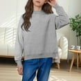 thumbnail image 4 of zbxnLI Girls Crewneck Sweatshirt Trendy Kids Oversized Solid Color Long Sleeve Pullover Tops 5-15 Years, 4 of 7