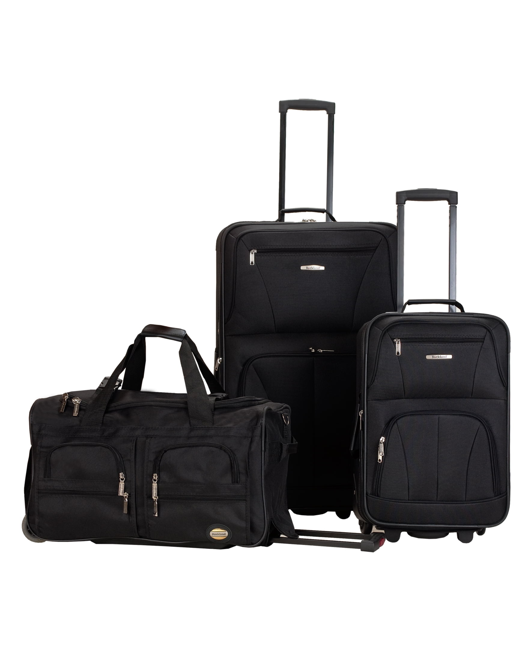 Rockland Spectra 3pc. Expandable Rolling Softside Carry On Luggage Set - Black